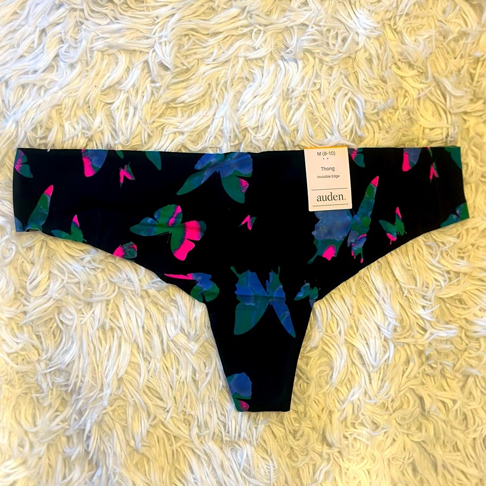 New Auden Invisible Edge Neon Butterfly Thongs